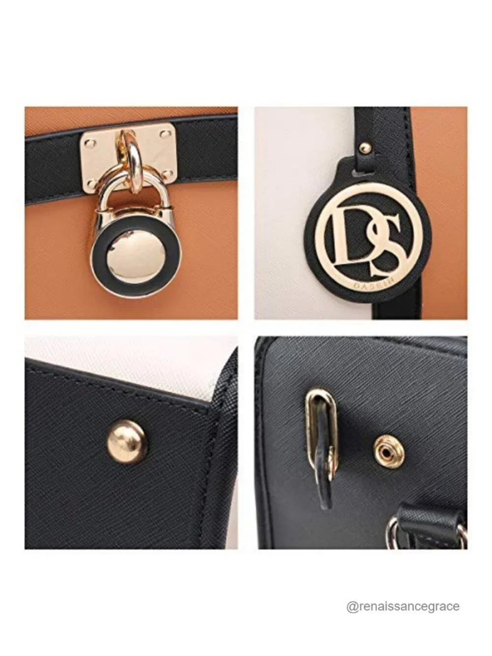 Women's Vegan Leather Satchel Handbag Tote with Matching Wallet